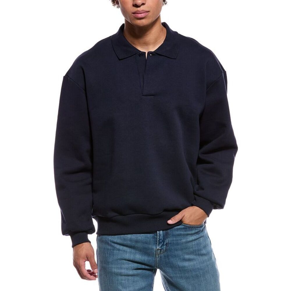 Pangaia Mens  Polo Sweater, Blue